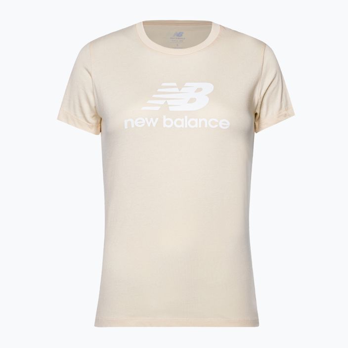 T-shirt pentru femei New Balance Essentials Stacked Logo Co bej NBWT31546 5