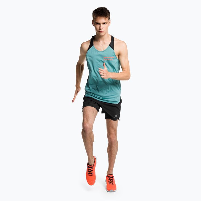 Tricou de alergare pentru bărbați New Balance Accelerate Pacer Singlet albastru MT31240FAD 2
