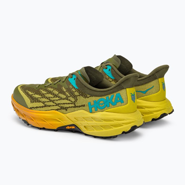 HOKA Speedgoat 5 pantofi de alergare pentru bărbați verde-galben 1123157-APFR 4