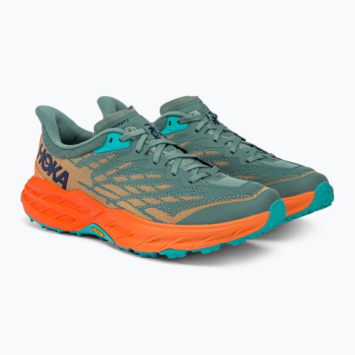 HOKA Speedgoat 5 pantofi de alergare pentru bărbați verde-portocaliu 1123157-TMOR 3