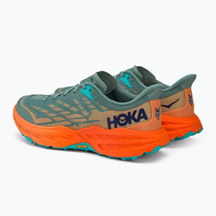 HOKA Speedgoat 5 pantofi de alergare pentru bărbați verde-portocaliu 1123157-TMOR 4