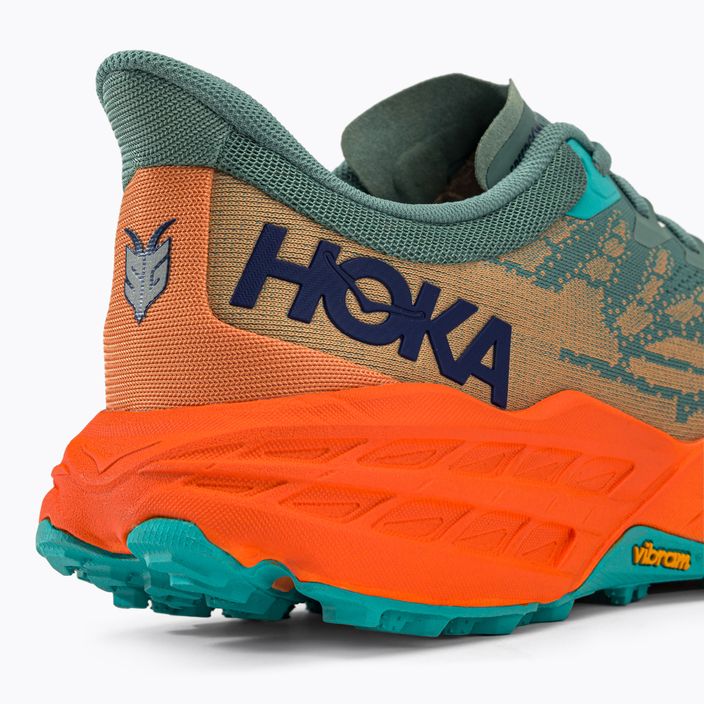HOKA Speedgoat 5 pantofi de alergare pentru bărbați verde-portocaliu 1123157-TMOR 9