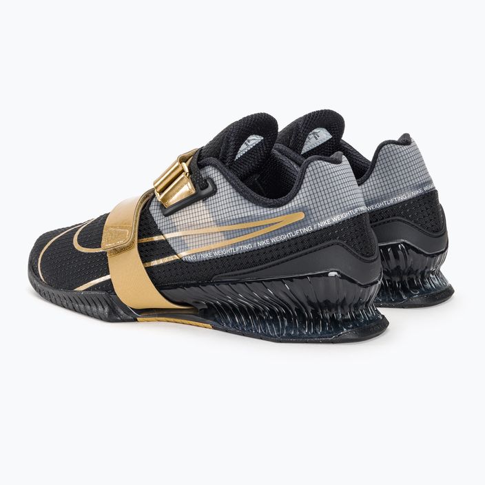 Nike Romaleos 4 negru / aur metalic alb alb haltere pantof de ridicare a greutății 3