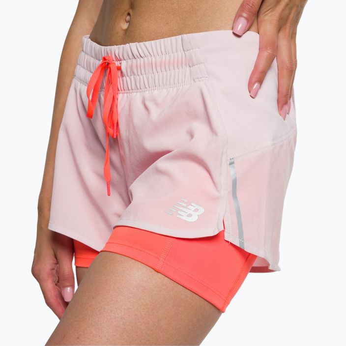 Pantaloni scurți de alergare New Balance Printed Impact Run 2In1 Pink Running Shorts WS21271SOI pentru femei. 4