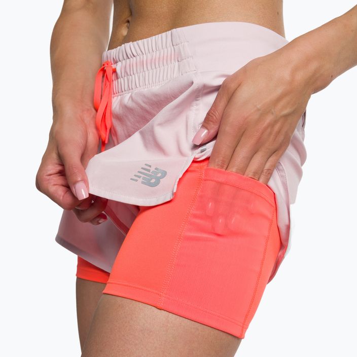 Pantaloni scurți de alergare New Balance Printed Impact Run 2In1 Pink Running Shorts WS21271SOI pentru femei. 5
