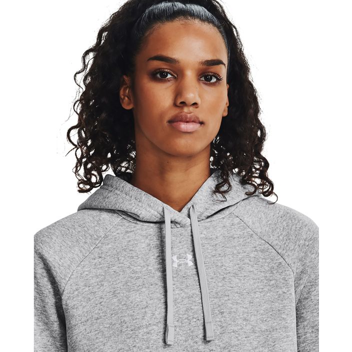 Bluză pentru femei Under Armour Rival Fleece Hoodie mod gray light heather/white 4