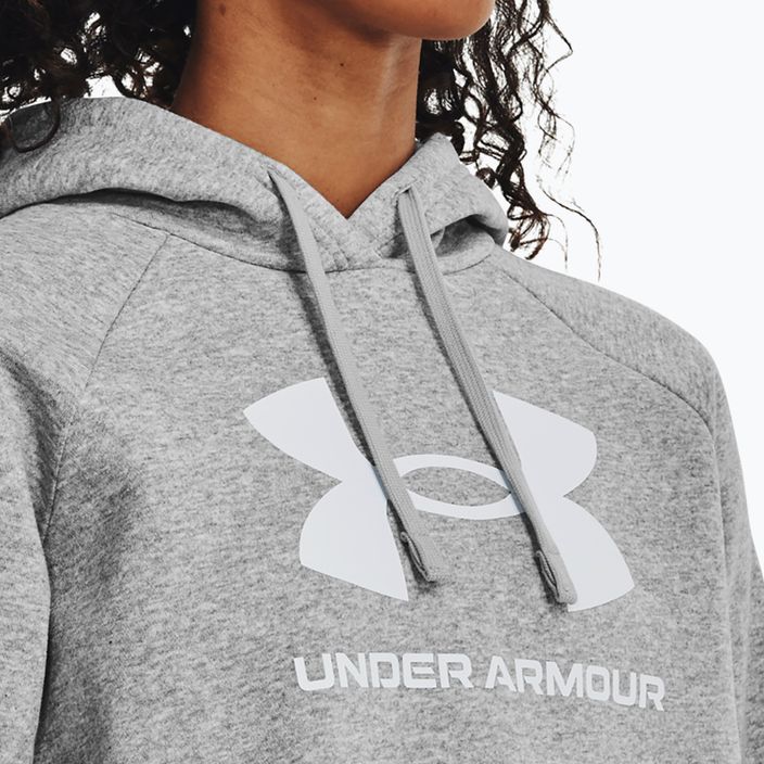 Bluză pentru femei Under Armour Rival Fleece Big Logo Hoody mod gray light heather/white 4
