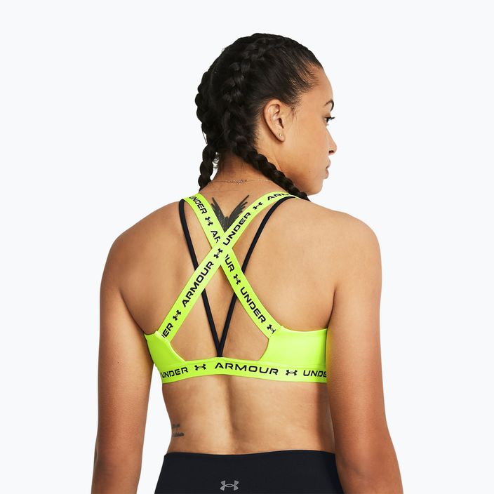 Sutien fitness Under Armour Crossback Low high-vis yellow/high-vis yellow/black 2