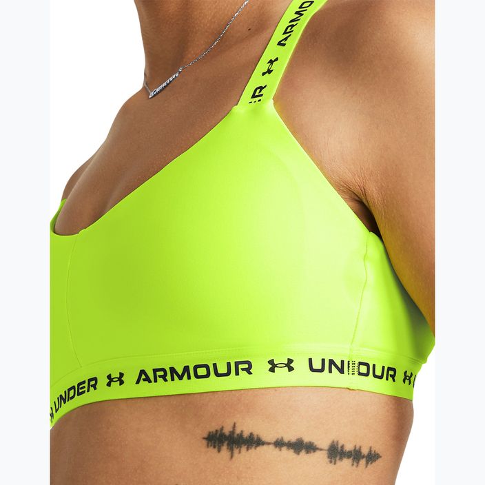 Sutien fitness Under Armour Crossback Low high-vis yellow/high-vis yellow/black 3