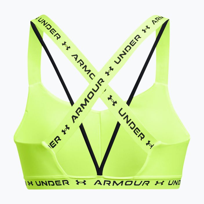 Sutien fitness Under Armour Crossback Low high-vis yellow/high-vis yellow/black 5