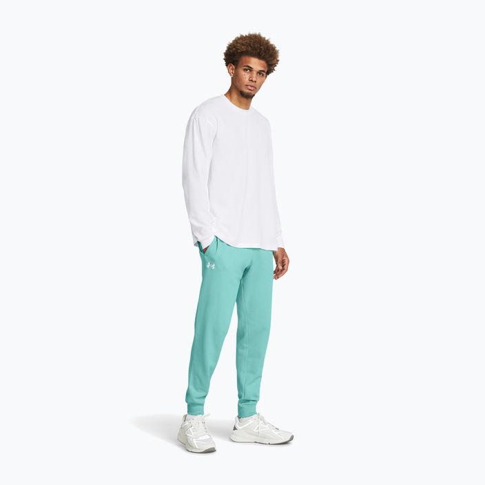 Pantaloni pentru bărbați Under Armour Rival Fleece Joggers radial turquoise/white 2