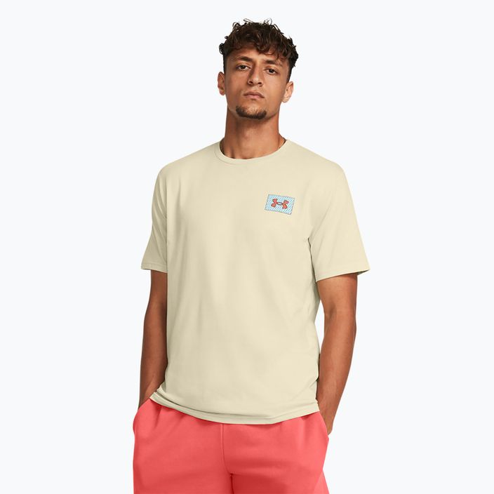 Tricou pentru bărbați Under Armour Colorblock Logo LC silt/coho