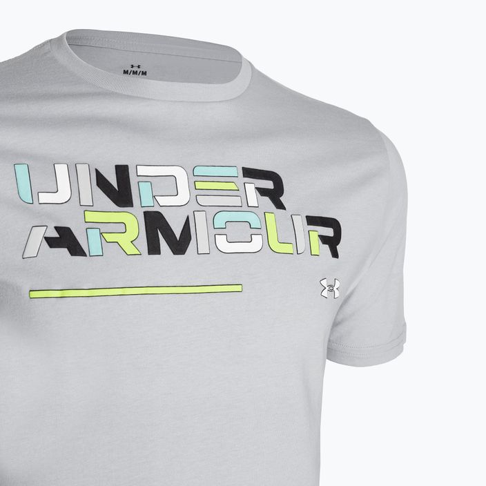 Tricou pentru bărbați Under Armour Colorblock Wordmark mod gray/black 5