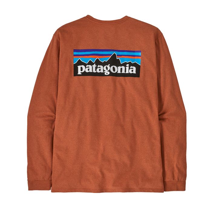 Longsleeve pentru bărbați Patagonia P-6 Logo Responsibili redtail rust 2