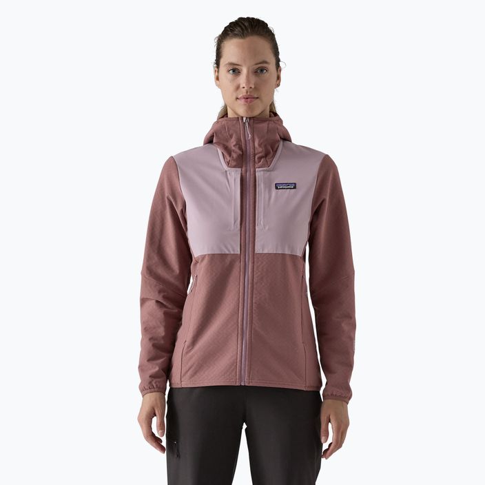 Geacă softshell pentru femei Patagonia R2 CrossStrata Hoody dulse mauve