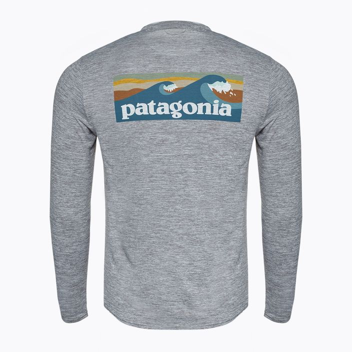 Longsleeve pentru bărbați Patagonia Cap Cool Daily Graphic Shirt-Waters boardshort logo abalone blue/feather grey 2