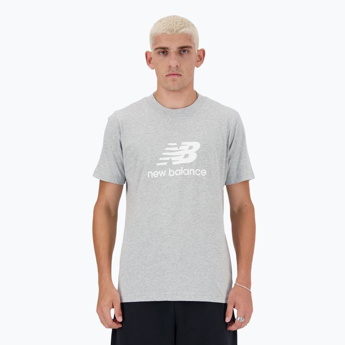 Tricou pentru bărbați New Balance Stacked Logo athletic grey 3