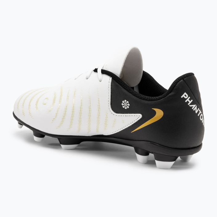 Încălțăminte de fotbal pentru copii Nike Phantom GX II Club FG/MG Junior white/metallic gold coin/black 3