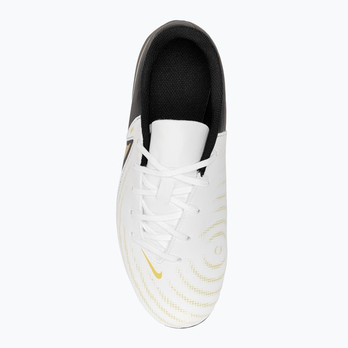 Încălțăminte de fotbal pentru copii Nike Phantom GX II Club FG/MG Junior white/metallic gold coin/black 5