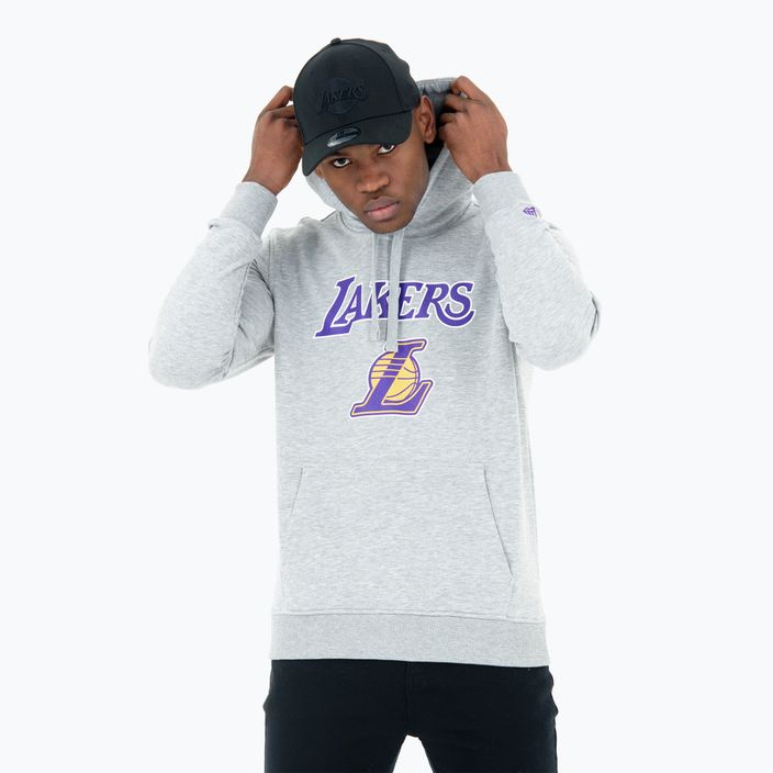 Bluză pentru bărbați New Era NBA Regular Hoody Los Angeles Lakers grey med