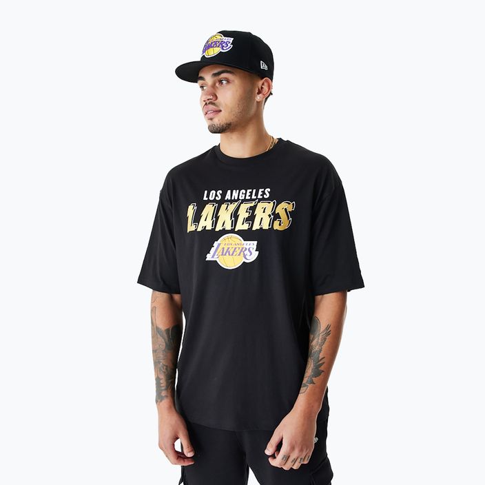 Tricou pentru bărbați New Era Team Script OS Tee Los Angeles Lakers black