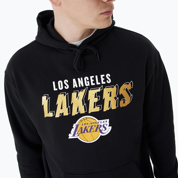 Bluză pentru bărbați New Era Team Script OS Hoody Los Angeles Lakers black 4