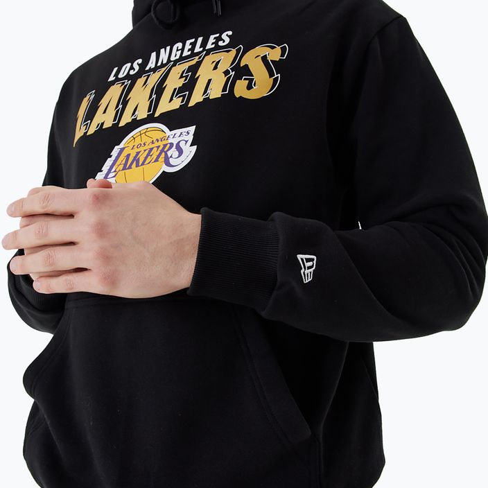 Bluză pentru bărbați New Era Team Script OS Hoody Los Angeles Lakers black 5