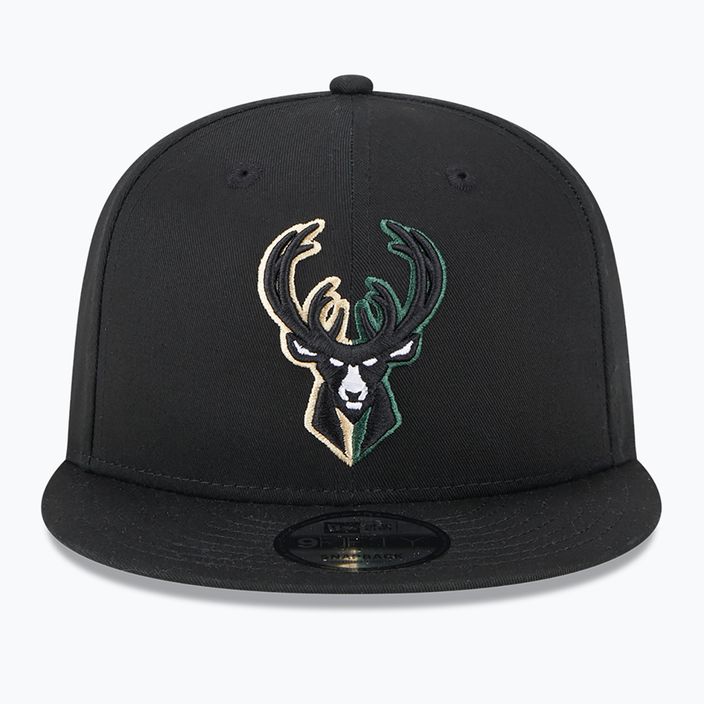 New Era Split Logo 9Fifty Milwaukee Bucks șapcă negru 3
