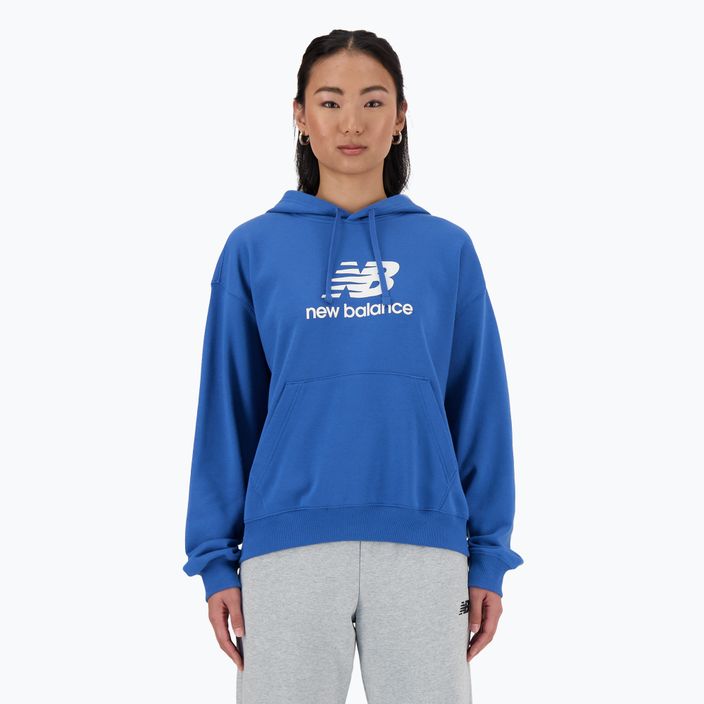 Bluză pentru femei New Balance French Terry Stacked Logo Hoodie blueagat