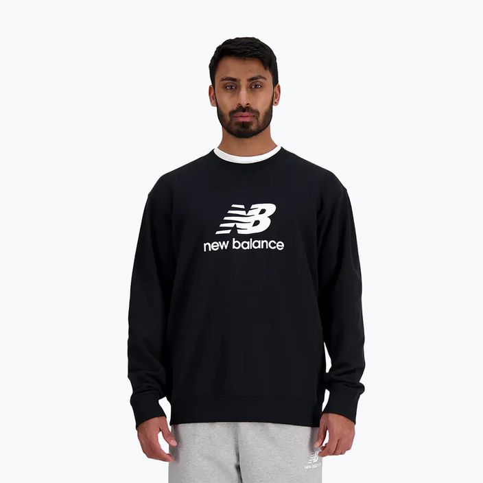 Bluză pentru bărbați New Balance Stacked Logo French Terry Crew black