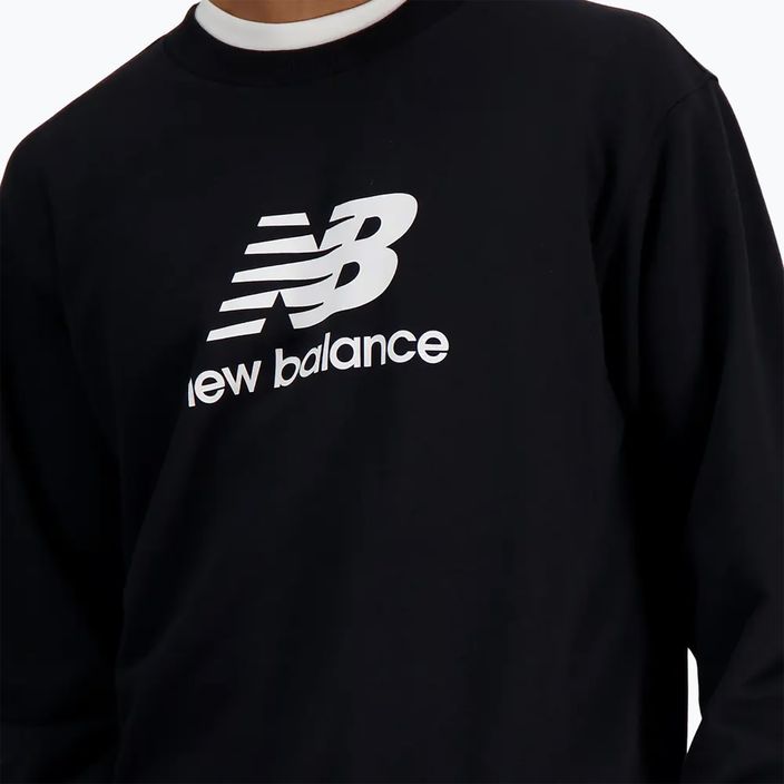 Bluză pentru bărbați New Balance Stacked Logo French Terry Crew black 4
