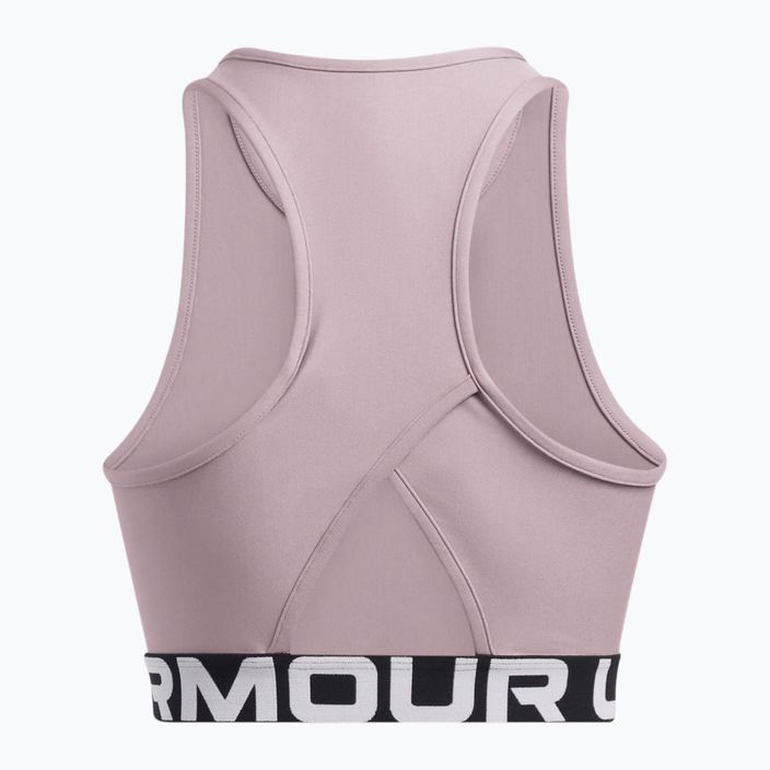 Under Armour Heat Gear Rib Tank tetra gri/alb top de antrenament pentru femei 2