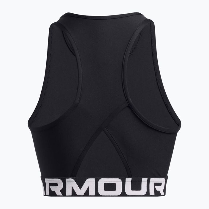 Under Armour Heat Gear Rib Tank negru/negru/alb top de antrenament pentru femei 2