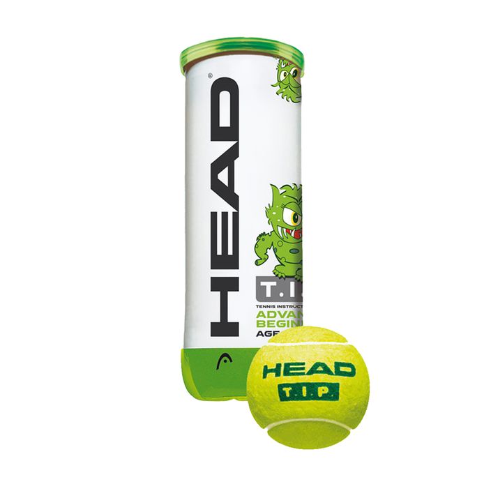 Set de mingi de tenis 3 buc. Vârf HEAD verde/galben 3B 578133 2