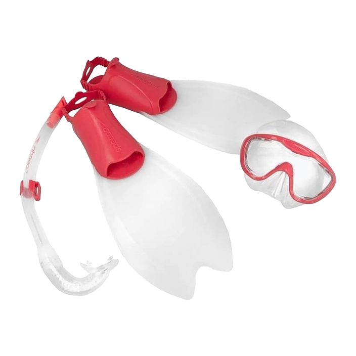 Speedo Glide Junior Scuba snorkel kit de snorkel pentru copii mască + aripioare + snorkel clar roșu 2