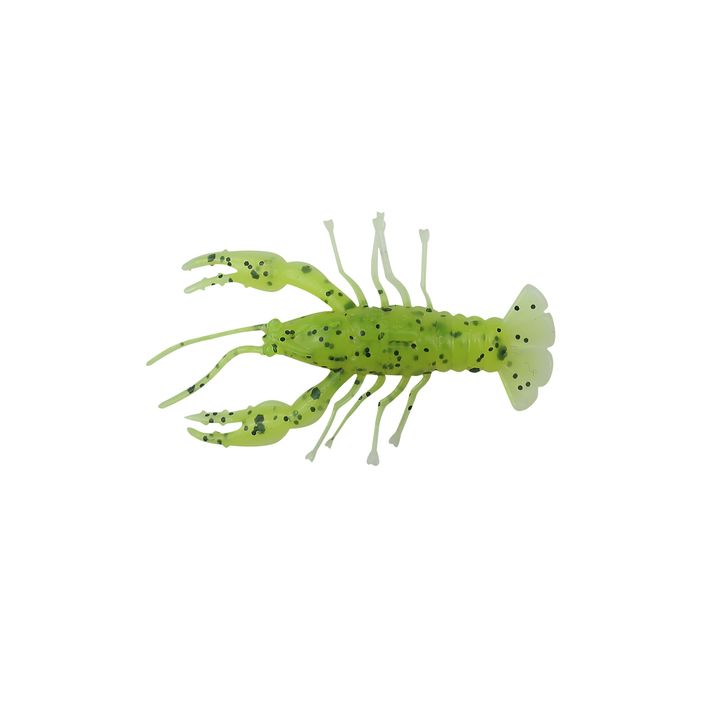 Momeală de cauciuc Relax Crawfish 1 Laminat 8 buc. Chartreuse-Negru Jumbo Glitter / Alb CRF1 2