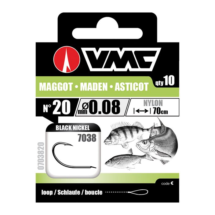 VMC Maggot methode lider bucla bucla cârlig și barbă + linie 10 buc. nichel negru 703810 2