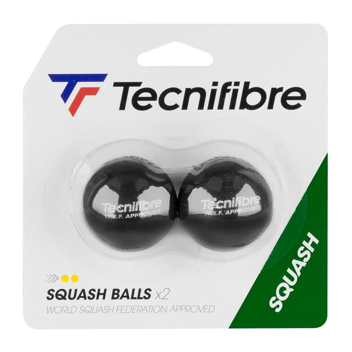 Mingi de squash Tecnifibre sq Balls Double Yellow Dot 2p negru 54BASQDOUB 2