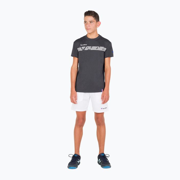 Tricoul de tenis pentru copii Tecnifibre Airmesh alb și negru 22F2ST F2 8