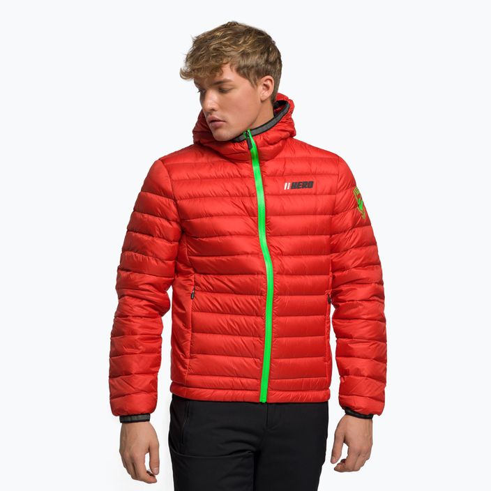 Jachetă de schi pentru bărbați Rossignol Verglas Hero Hood, roșu, RLJMJ83