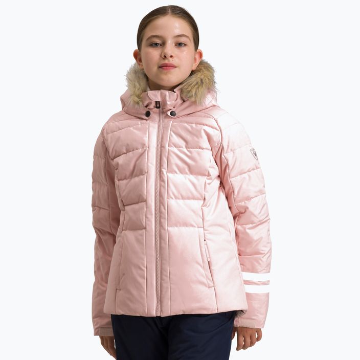 Jachetă de schi pentru copii Rossignol Girl Polydown powder pink 9