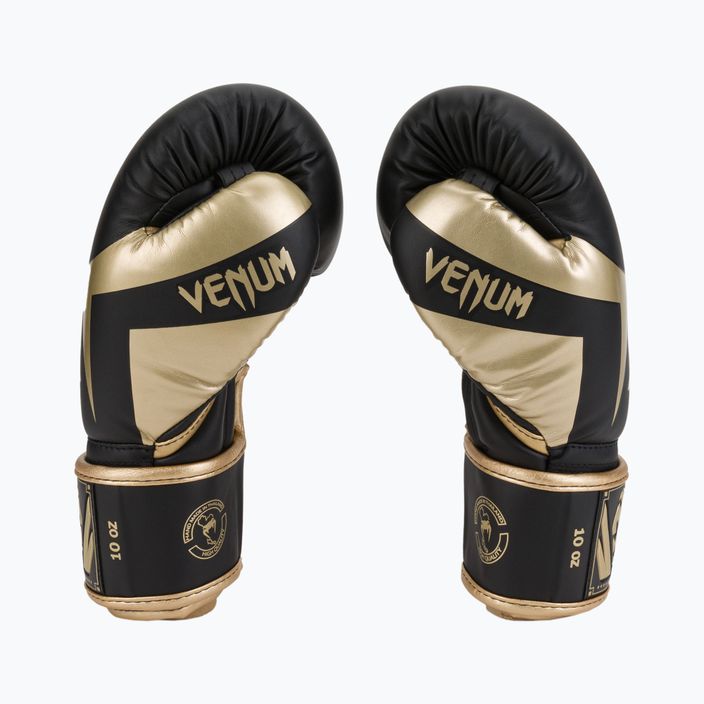 Venum Elite mănuși de box pentru bărbați negru și auriu VENUM-1392 4