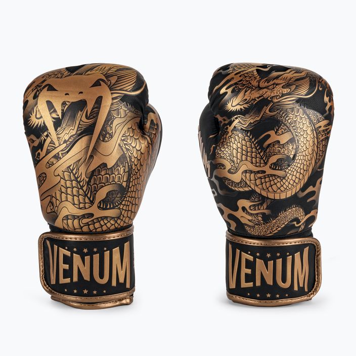 Venum Dragon's Flight mănuși de box negru și auriu 03169-137