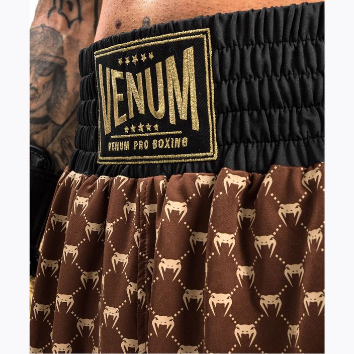 Pantaloni scurți de box pentru bărbați Venum Monogram Boxing black/brown 7