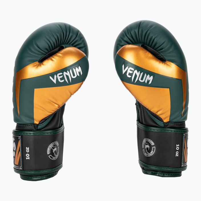 Mănuși de box Venum Elite green/bronze/silver 3