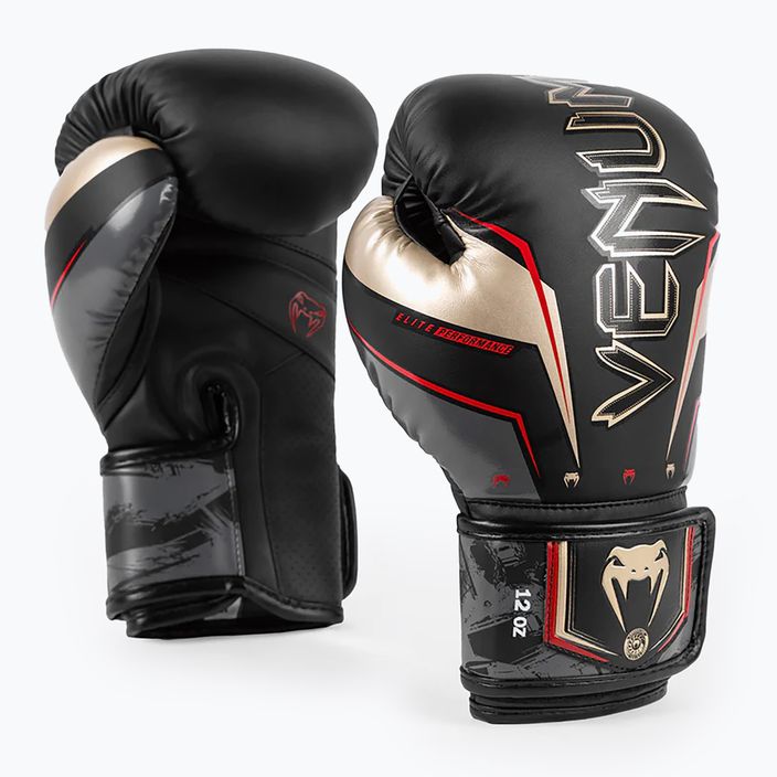 Mănuși de box Venum Elite Evo black/gold 3