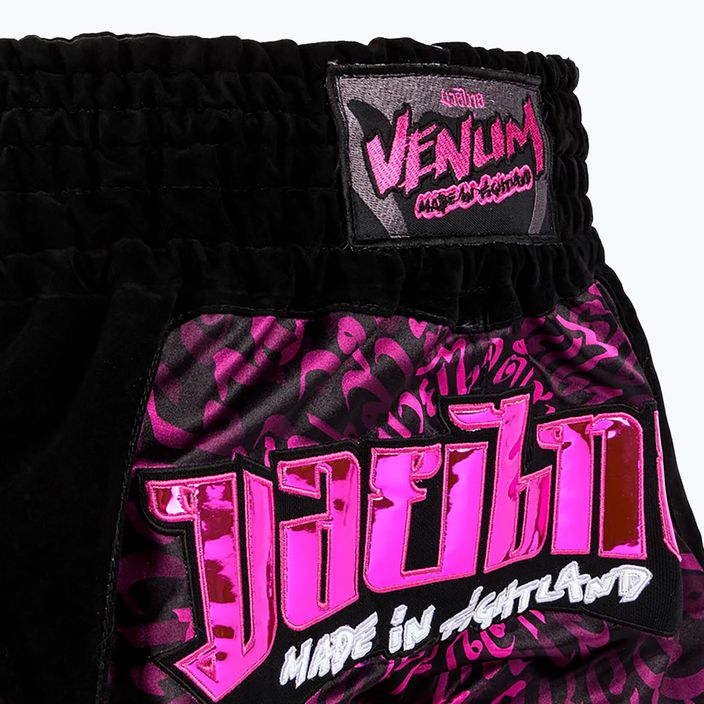 Pantaloni scurți de antrenament Venum Attack Muay Thai black/pink 4