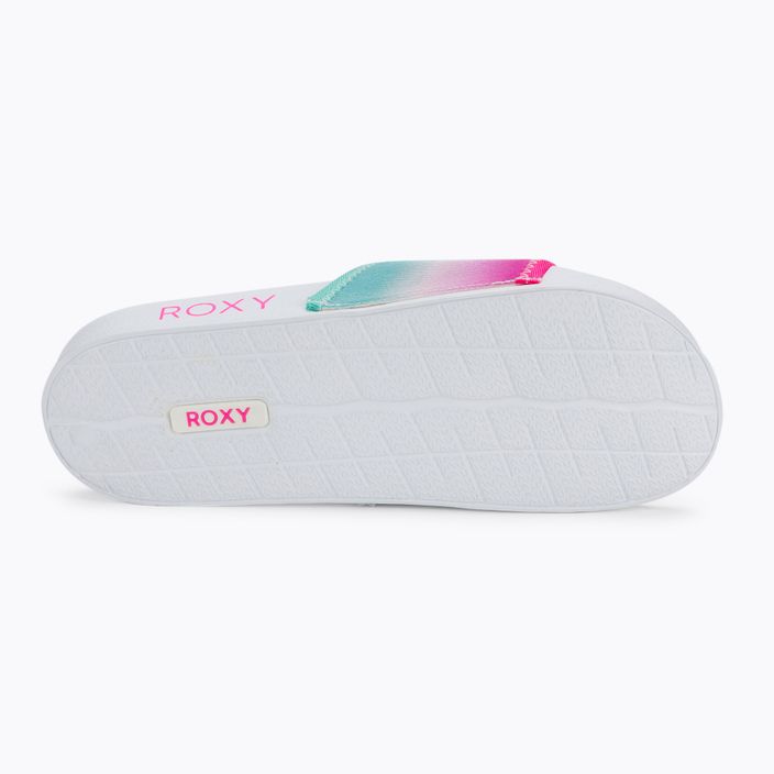 Flip-flops pentru copii ROXY Slippy Neo G 2021 white/crazy pink/turquoise 4