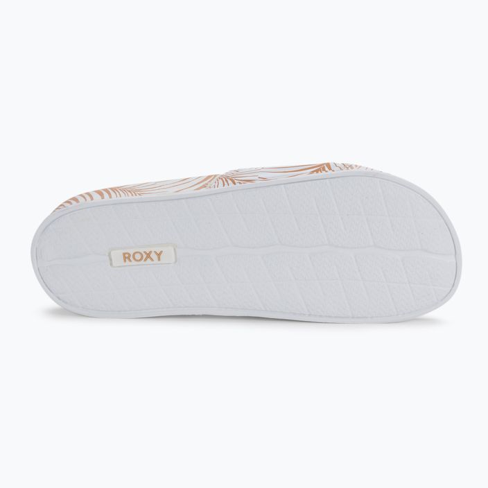 Flip-flops pentru femei ROXY Slippy Printed 2021 white/tan 4