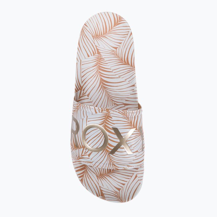 Flip-flops pentru femei ROXY Slippy Printed 2021 white/tan 6